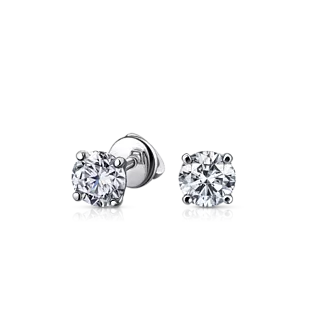 Золотые серьги-пусеты с бриллиантами