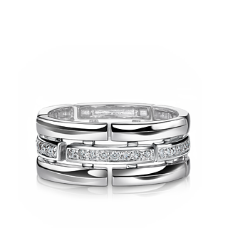 Гибкое кольцо STRIPES с дорожкой бриллиантов