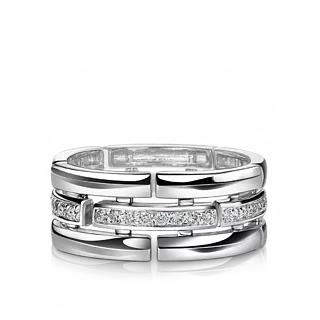 Гибкое кольцо STRIPES с дорожкой бриллиантов