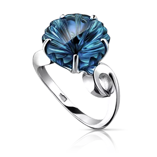 Кольцо с топазом London Blue
