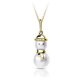 Золотая подвеска "Снеговик" 