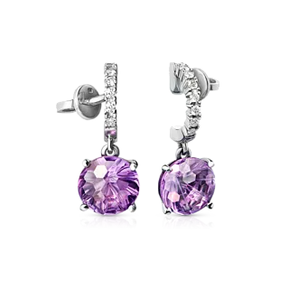 Серьги с аметистами и бриллиантами