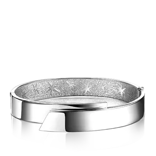 Широкий браслет из белого золота