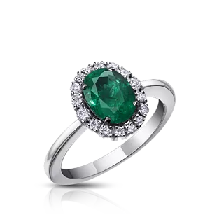 Кольцо с изумрудом и бриллиантами 