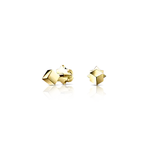 Золотые серьги-пусеты CUBE