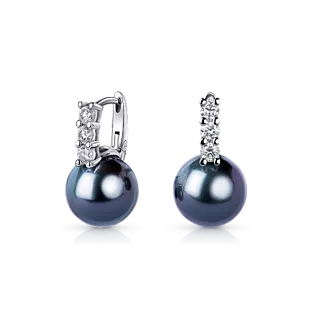 Серьги с черным жемчугом