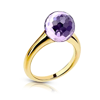 Кольцо с граненым аметистом