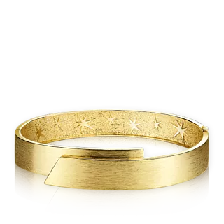 Широкий браслет из матового желтого золота