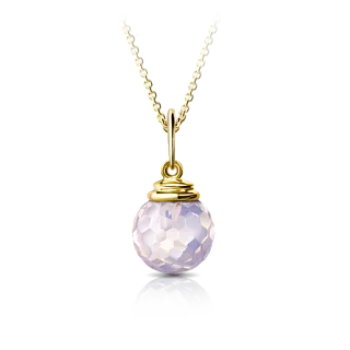 Золотая подвеска с лавандовым кварцем