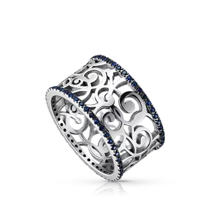 Широкое кольцо с сапфирами