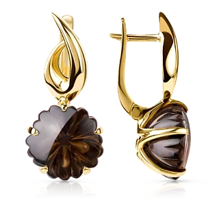 Серьги с раухтопазом