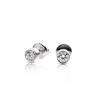 Золотые серьги-пусеты с бриллиантами