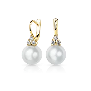 Серьги с белым жемчугом