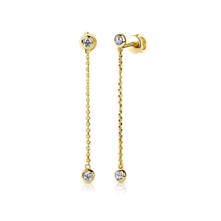 Серьги на цепочках с бриллиантами