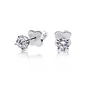 Золотые серьги-пусеты с бриллиантами