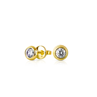 Золотые серьги-пусеты с бриллиантами