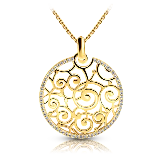 Подвеска из желтого золота с бриллиантами