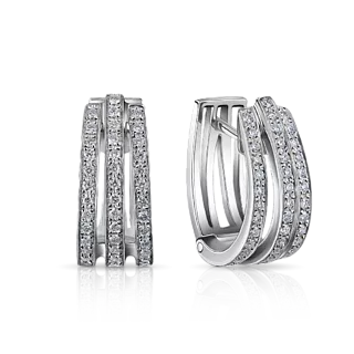 Серьги STRIPES с бриллиантами