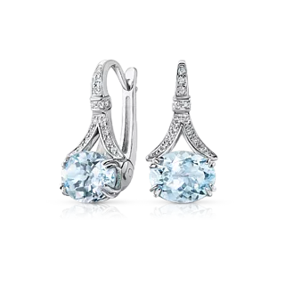 Серьги с аквамаринами