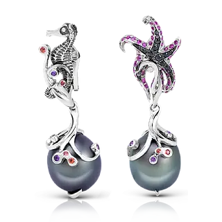 Серьги SEASIDE с черным жемчугом Tahiti