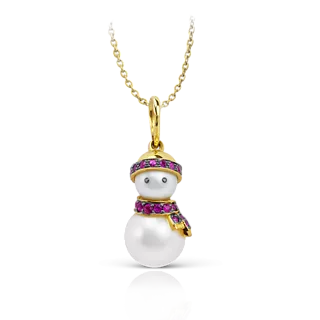 Подвеска "Снеговик" из желтого золота