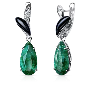 Серьги с изумрудами