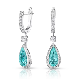 Серьги с турмалинами Параиба и бриллиантами