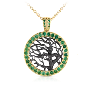 Золотая подвеска с цаворитами из коллекции SEASONS