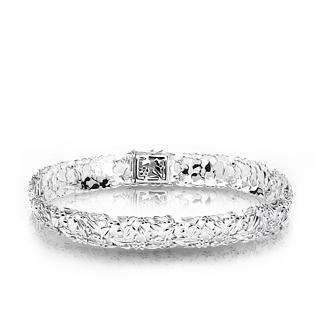 Широкий браслет из белого золота