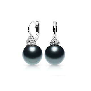 Серьги с черным жемчугом