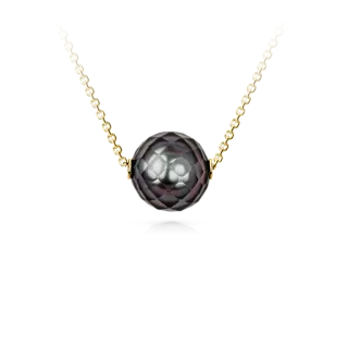 Подвеска с черным граненым жемчугом