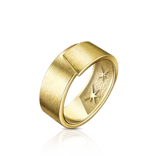 Широкое кольцо из матового желтого золота