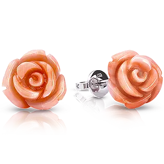 Серьги **MILLE FIORI** с кораллами.
