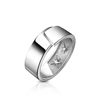 Широкое кольцо из белого золота