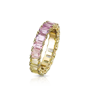 Кольцо с цветными сапфирами