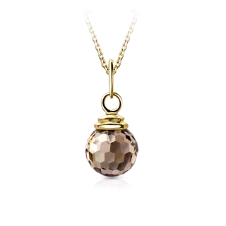 Золотая подвеска с раухтопазом