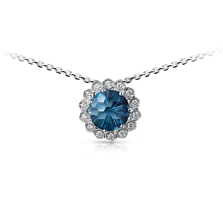 Подвеска с топазом London Blue