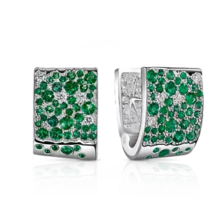 Серьги с изумрудами и бриллиантами