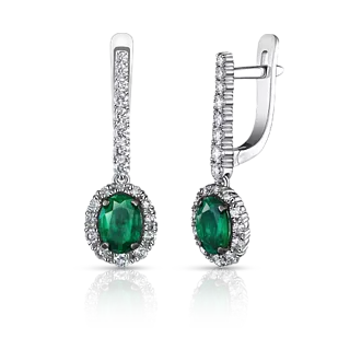 Серьги с изумрудами и бриллиантами 