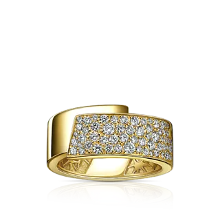 Широкое золотое кольцо с бриллиантами