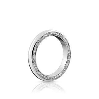 Кольцо с бриллиантовыми дорожками в торце