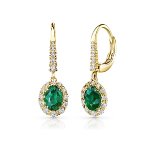 Серьги с изумрудами