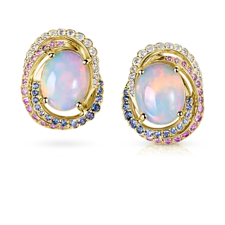 Золотые серьги с опалами