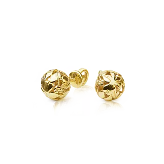 Золотые серьги-пусеты FLORA