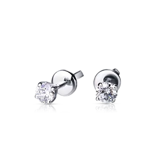 Золотые серьги-пусеты с бриллиантами