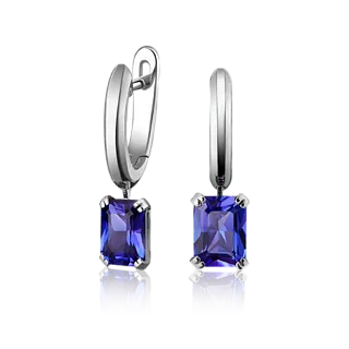 Серьги с танзанитами