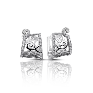 Серьги из белого золота с бриллиантами 