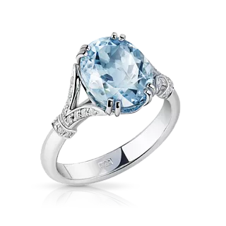 Кольцо с аквамарином