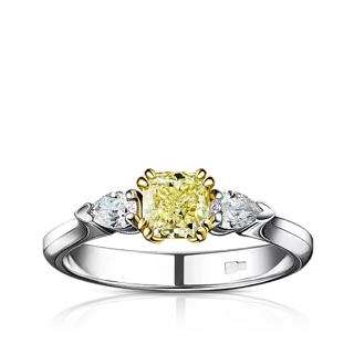 Кольцо с желтым бриллиантом