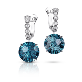 Серьги с топазами London Blue
